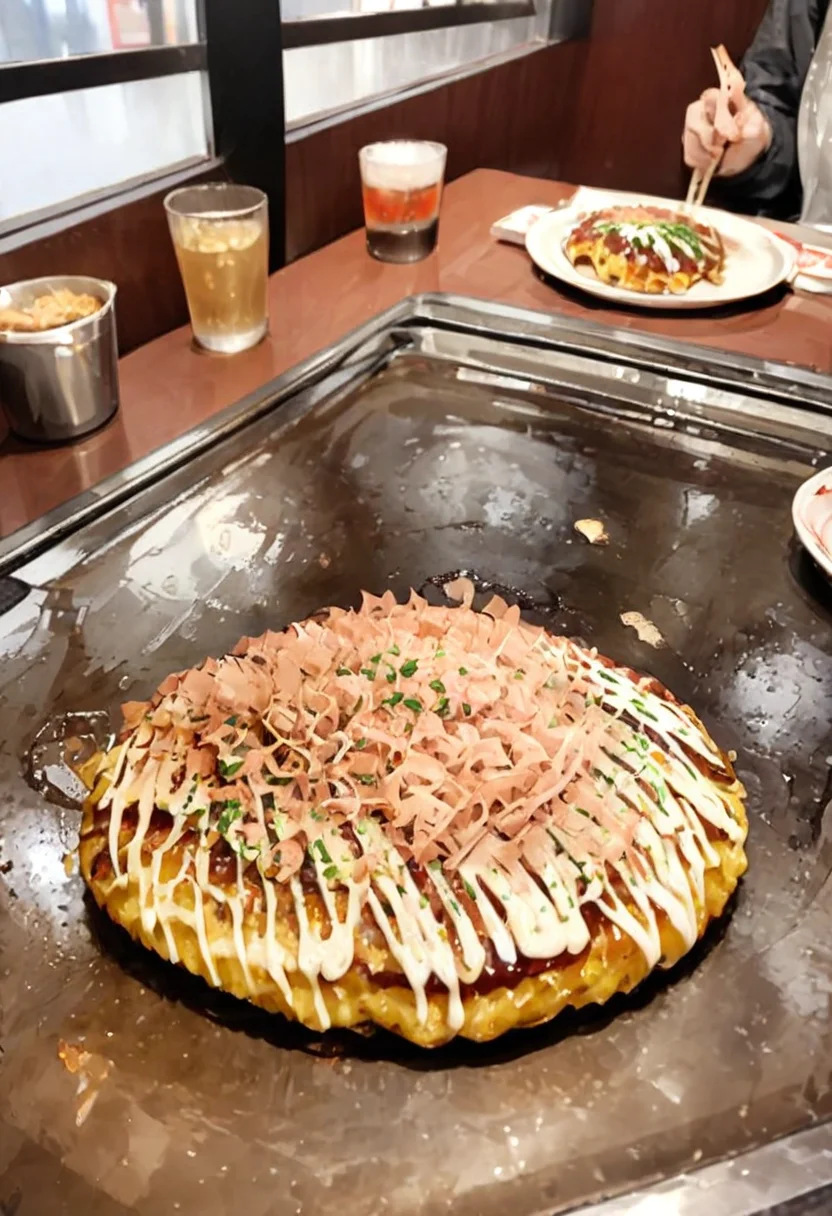 masterpiece, best quality, very aesthetic, absurdres,
okonomiyaki, Teppan, food, food focus, realistic, plate, still life, chopsticks, cup, noodles, wooden table, indoors
<lora:okonomiyaki_SDXL_V1:1>