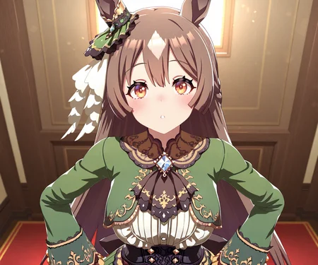 masterpiece, best quality, amazing quality, , 1girl, solo, looking at viewer, <lora:Satono Diamond in game style 3D:1> ummsmingame, 3d, satono diamond \(umamusume\)