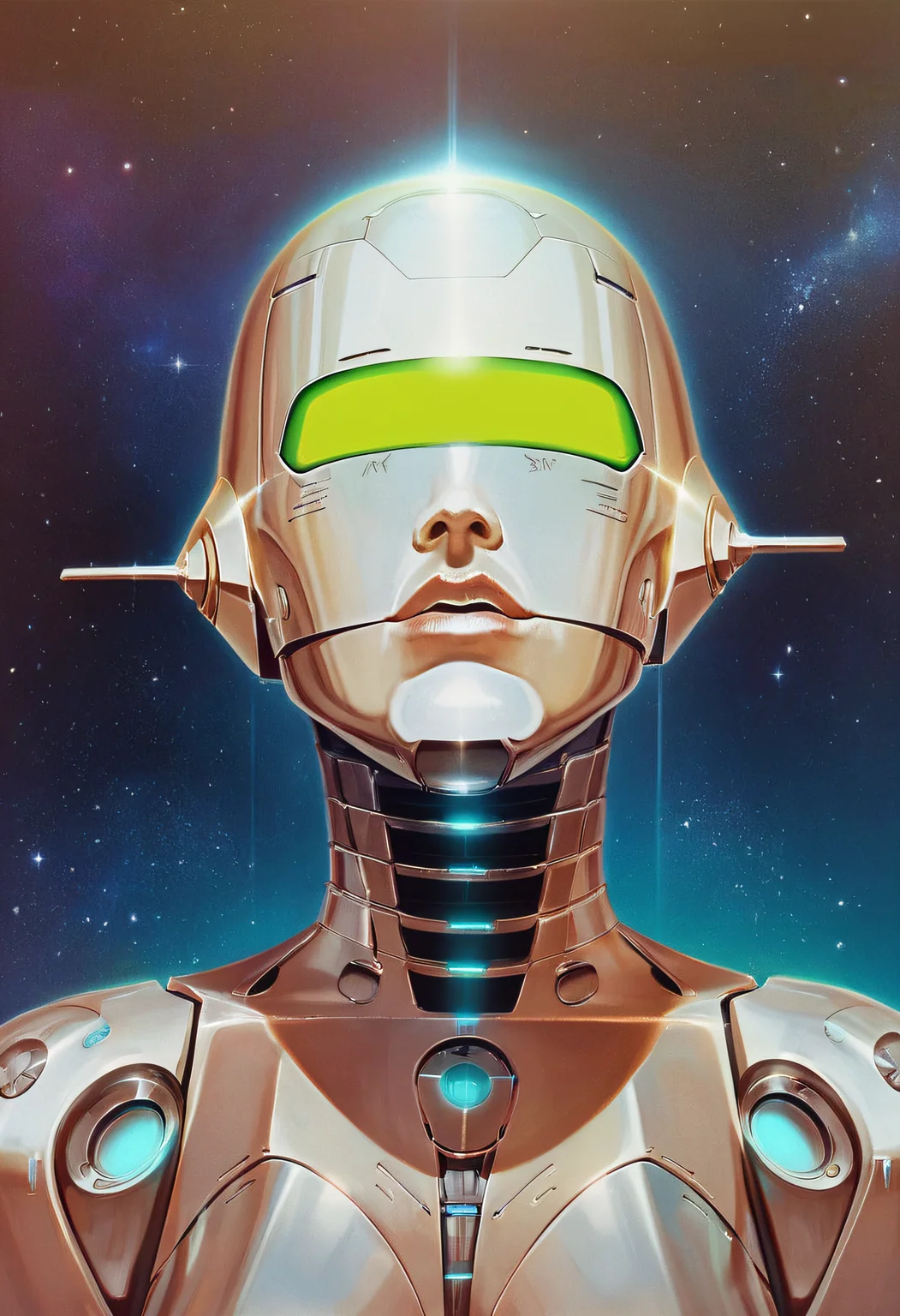 score_9, score_8_up, score_7_up, score_6_up, zy_chromatic, science fiction, robot, android, face close-up, galaxy background, 80s , <lora:zy_chromatic_v1:0.75>