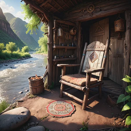 peaceful shack on the side of a river, empty chair, best quality, (intricate emotional details:1.5), sharpen details, ultra detailed, cinematic lighting, overhead shot
<lora:add-detail-xl:0.8>, <lora:xl_more_art-full_v1:0.8>