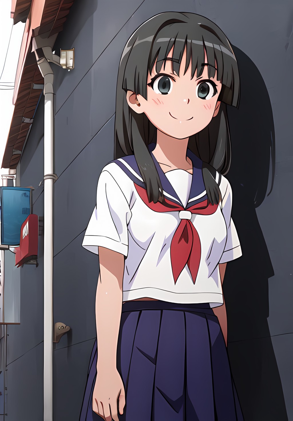 <lora:IndexAndRailgunv2:0.6>, Ruiko, solo, smile,