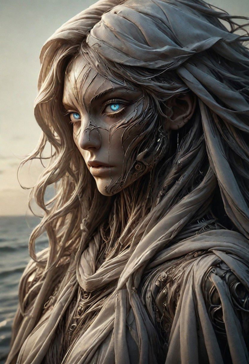 Create a vivid description capturing the essence of a cyborg woman in a close-up photograph, featuring real human blue-gray eyes with an intense gaze. The subject has long flowing hair, draped in a ghostly linen cloak billowing in the wind. The face is a striking fusion of half-cyborg with intricately crafted gold elements and half-human skin, creating a mesmerizing and enigmatic presence.
raw photo, a vibrant spectral neon sunset landscape, photorealistic, high detailed texture, 8k uhd, dslr, soft lighting, high quality, film grain, Fujifilm XT3, highly detailed photography, (muted colors, cinematic, dim colors, soothing tones:1.2), vibrant, insanely detailed, hyperdetailed, (dark shot:1.2), (vsco:0.3), (intricate details:0.9), (hdr, hyperdetailed:1.2)
atmospheric haze, Film grain, cinematic film still, shallow depth of field, highly detailed, high budget, cinemascope, moody, epic, OverallDetail, gorgeous, 2000s vintage RAW photo, photorealistic, candid camera, color graded cinematic, eye catchlights, atmospheric lighting, skin pores, imperfections, natural, shallow dof