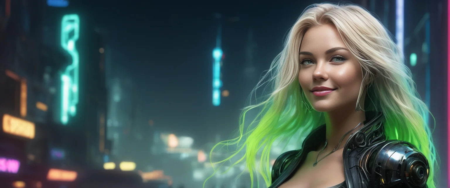 a beatiful young adult women of slender hourglass figure, with long undercut hair of mixed haircolor brunette and blonde, light green eyes,
Euphoric and Blissful smiling, (closed mouth:1.5) ,
__bg/zoom__
(at the border) of a a neon lit and clean town in the style of a mix between soft lighting and godrays Swirl Bokeh , , cyberpunk with fluid detail in the style of Chris Foss and a mix of apocalyptic and futuristic with smooth detail in the style of Jim Burns we are outside of a townhall which is built and decorated in the mixed style of a mix of transhumanism and dystopian with intricate detail in the style of H.R. Giger and a mix of retrofuturism and cyberpunk with detailed detail in the style of John Harris
((photo raw)), soft lighting and rossdraws global illumination Chromatic Aberration and Bokeh Panorama and film still and Gaussian Blur , ,