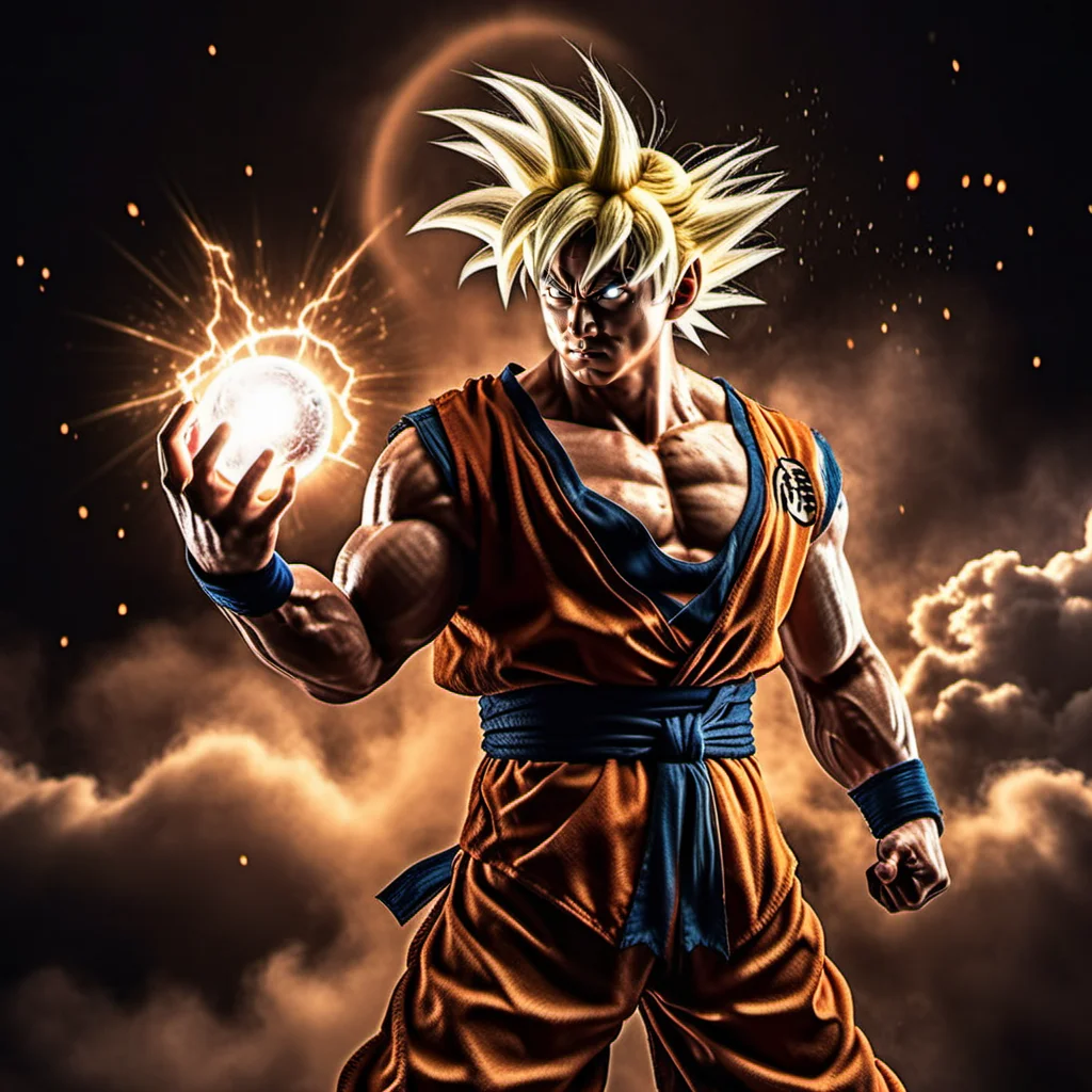 Goku1024 , a hyper muscular man, platinum blond hair, casting a powerfull spell, dramatic ball lightning between hands, dragon background, ancient chinese temple, highly detailed, photography, ultra sharp, film, bokeh, professional, 64k <lora:Goku1024:0.7>