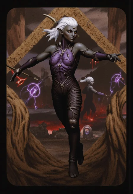 b3rs3rk macro lens d4concept pov, 3D01S, simple background d4artstyle atmospheric and powerful MikeFranchinastyle dark fantasy, natural organic and first person pov of a berserk style creature in the Tsutomu Nihei style
Dark elf warrior, ebony skin with a slight metallic sheen, contrasting shock-white hair ranging from short and tousled to long and flowing. Sharp, angular facial features with high cheekbones and pointed ears. Piercing eyes that glow with inner light, colors varying from amber to pale lavender. Athletic, lithe body clad in intricate, form-fitting armor made of overlapping weaved plates and scales in deep dark purples, blacks, and gunmetal grays. PaperStyle Armor design includes ornamental bladed edges, suggesting both protection and offensive capabilities. Wielding an assortment of weapons including curved swords, throwing stars, and magical whips made of crackling energy. Poses range from dramatic action stances to regal portraits, conveying both lethal grace and commanding presence. Background alternates between shadowy caverns, fiery underworld landscapes, and medieval fantasy cityscapes bathed in golden light. Art style spans from highly detailed digital paintings to stylized fantasy illustrations, with emphasis on dramatic lighting and shadow play to accentuate the character's mysterious and dangerous aura
UHD letterboxed game trailer frame chromatic aberration dark atmosphere sharp masterpiece with a focus on the character, elden ring, dark atmosphere