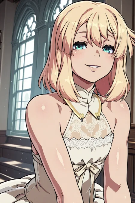 shiny skin, posing,
<lora:bridget.il:1>,
bridget,
crossdressing, otoko no ko, trap,
no hat,
wedding dress, veil, halterneck, frill, lace, see-through,
looking at viewer, happy, half-closed eyes,