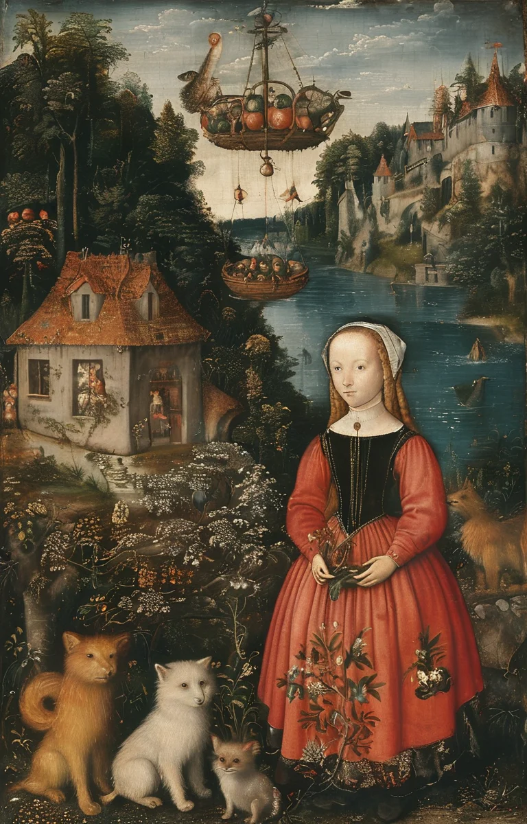masterpiece,best quality,<lora:tbh283-sdxl:0.9>,illustration,style of Lucas Cranach the Elder tech genius teenage girl