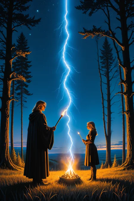 by ((( Phil Koch ) and Paul Delvaux ) and Phil Noto ) and Laurie Greasley , casting a spell , oil pastel<lora:oil_pastel:1.00> <lora:more_art:0.30><lora:clothing_slider:2.00><lora:great_lighting:1.30><lora:aesthetic:1.15><lora:photorealistic_portrait:1.25><lora:RMSDXL_Enhance:0.45><lora:RMSDXL_Creative:0.35><lora:RMSDXL_Photo:0.45><lora:RMSDXL_Darkness_Cinema:0.50><lora:XDetail_heavy:0.45><lora:perfect_eyes:0.15><lora:perfect_hands:0.15><lora:midjourney:-0.15><lora:looking_at_viewer:0.75><lora:dpo:0.25>