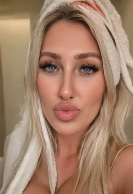 dlips, milfpeaches, a 18-years-old girl wearing a body towel wrap looking at viewer, selfie, bathroom, head and shoulders photo, blue eyes, seductive, naughty face, cute, adorable, pretty, detailed, dramatic light, gorgeous background, highly distinguished, rich deep colors, scenic full color, cool awesome, best, romantic, sharp focus, great composition, elegant, professional, 50mm . cinematic 4k epic detailed 4k epic detailed photograph shot on kodak detailed cinematic hbo dark moody, 35mm photo, grainy, vignette, vintage, Kodachrome, Lomography, stained, highly detailed, found footage