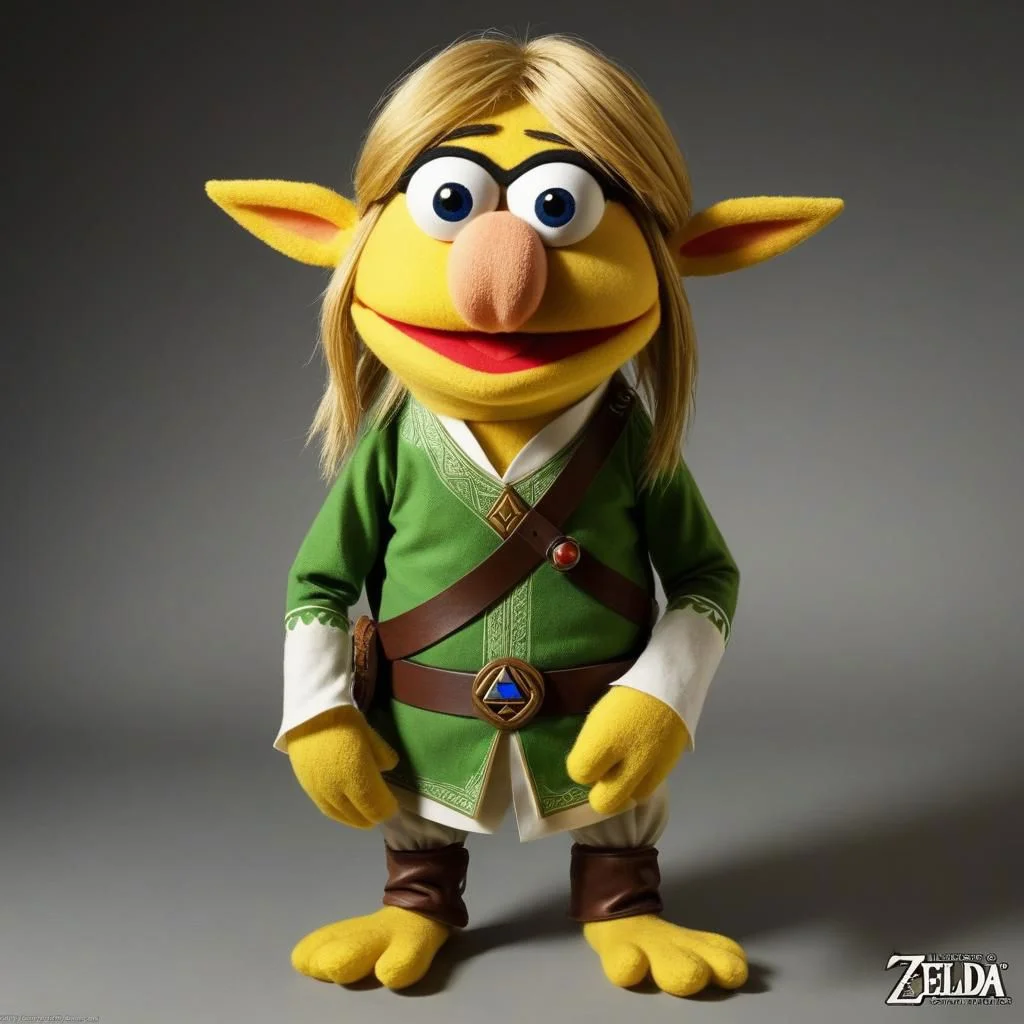 link from the legend of Zelda as a muppet