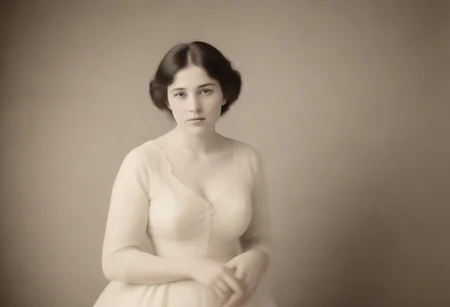 old picture of a woman in love
sepia