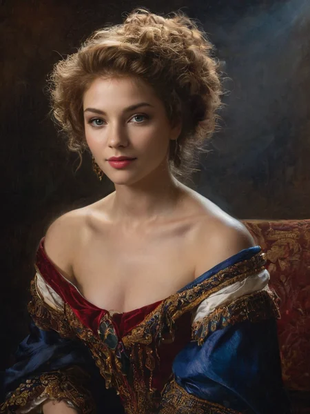 (masterpiece, best quality, hyper detailed, ultra realistic, 32k, RAW photo) Soft,romantic lighting gently envelops the countess,casting a warm glow that accentuates her radiant beauty and adds an air of enchantment to the scene. The artist skillfully employs a rich color palette,with deep crimson hues for her flowing gown,complemented by hints of royal blue and gold accents that emphasize her aristocratic status,perfect composition and chiaroscuro by Rembrandt,concept art,by Jarek Kubicki,by Raphael Lacoste,John Pitre,Karine Eibatova,by Ralph Blakelock,by Julie Bell,by Jim Warren,by Aleksey Savrasov,
<lora:é²å䏿´¾@髿¸
人åXL2:0.8>,<lora:é²å䏿´¾@æ²¹ç»å
å½±SDXL:0.4>,<lora:é²å䏿´¾@女士æXL:1>,XCYP,
