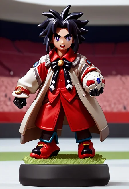 score_9, score_8_up, score_7_up, amiibo, figure, solo, full body, <lora:Amiibo_pdxl_Incrs_v1:1>, detailed skin,stadium,play football,football,revin,coat,red_shirt,black_bow,black_gloves,dark_hair,purple eyes,open mouth,<lora:revin_brenten10:1>