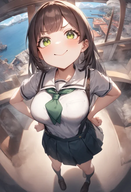 1girl, <lora:sdxl2-flat2-512b:-1>,medium breasts,school uniform,
doyagao, <lora:doyagao_XL_v1:1>
ceiling, fisheye lens, looking up, harbor,
best quality, very aesthetic, absurdres