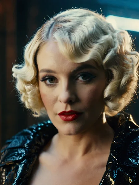 beautiful woman, finger waves 1920s hair, about to kiss a failed gangster, romantic as a cursed film noir <lora:Blade Runner Style:0.7> blade runner, 19Z0 ARRIRAW 4K Cinematic Arri Alexa, Zeiss Master Prime Lenses, Panavision, Film Stock Footage, Kodak Eastman 100T 5247 Cinematic <lora:xl_more_art-full_v1:0.6>
