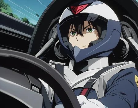 masterpiece, best quality, ultra detailed, highres,4k,(ultra-detailed:1.4) (illustration:0.5), (ray tracing,:0.8),(anime colored:0.7),(ai-generated:0.5),
1boy,solo,
<lora:orekihoutarouXL1:0.8>,orekihoutarou,
green eyes,black hair,brown hair,
serious,
<lora:cyberformuladriverseatXL1:1>,cyberformuladriverseat,
cockpit,,canopy, driving,pilot suit, gloves,steering wheel,seatbelt,vehicle interior,
motion blur,motion lines,speed lines,