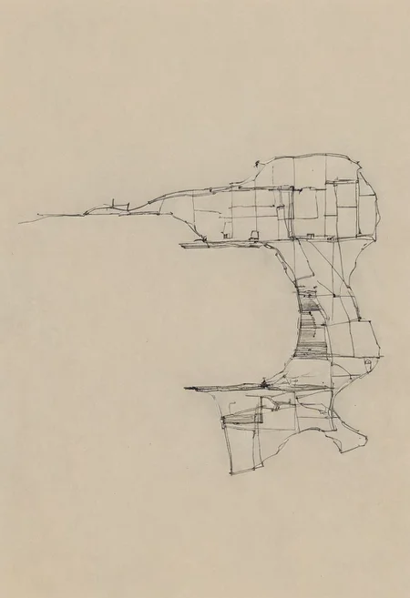 a professional hand sketch of architecture,
(POV view , DOF, first people view from the entrance, low angle shot:1.4),
(Ancient civilization, Alien Prometheus movie scene, dune movie scene:1.5), (The colonial city of the future, in the mist-filled Grand Canyon, on an unknown Earth-like planet, 2 moon on sky, Spaceship flight connects colonies, waterfulls:1.3), (Machu Picchu, a mountain settlement, incredibly spectacular:1.2), (Mario Botta:1.3), (avant-garde, future, reality, science fiction, photorealistic), (modern architecture:1.2), White limestone with black granite, fountain, waterfall, landmark, square, path, narrow street,
(Large Files, Ultra Realistic, 8K, 16k, FHD, HD, VFX, Perfect, Photography, composition, Architecture Sales Photography, Architecture Competition, Ultra High Resolution, Cinematography, High Resolution Image:1.1), (dramatic lighting, direct sunlight, ray tracing, clear shadow:1.2),  (real landscape:1.1), (blurred background:1.0), (urban background, more_details) ,
great lighting, extremely detailed, hillscastel, Neo Classic, Architecture sketch