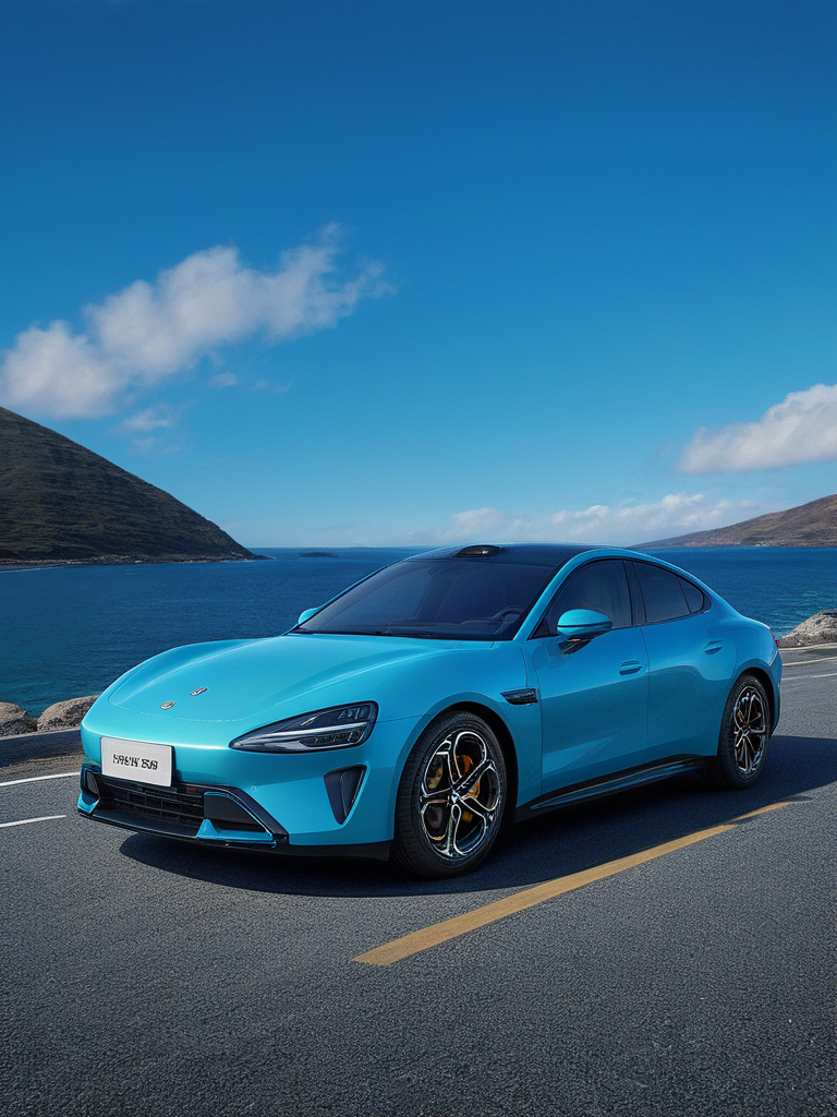 xiaomiSU7,blue,in the style of large-scale installations,japanese-inspired,hyperrealistic marine life,uhd image,sky-blue and white,Surrealism,cinematic lighting,
<lora:xiaomiSU72-000008:0.8>,car,