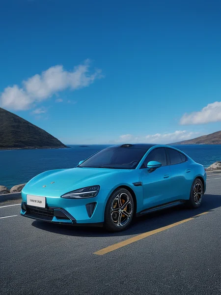 xiaomiSU7,blue,in the style of large-scale installations,japanese-inspired,hyperrealistic marine life,uhd image,sky-blue and white,Surrealism,cinematic lighting,
<lora:xiaomiSU72-000008:0.8>,car,