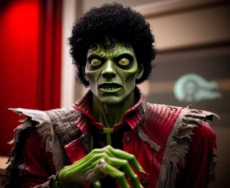 mjthriller zombie ordering a coffee at starbucks, intricate detail, detailed face, very sharp, high quality, professional photography <lora:hjmjthriller_v10-000003:0.7>