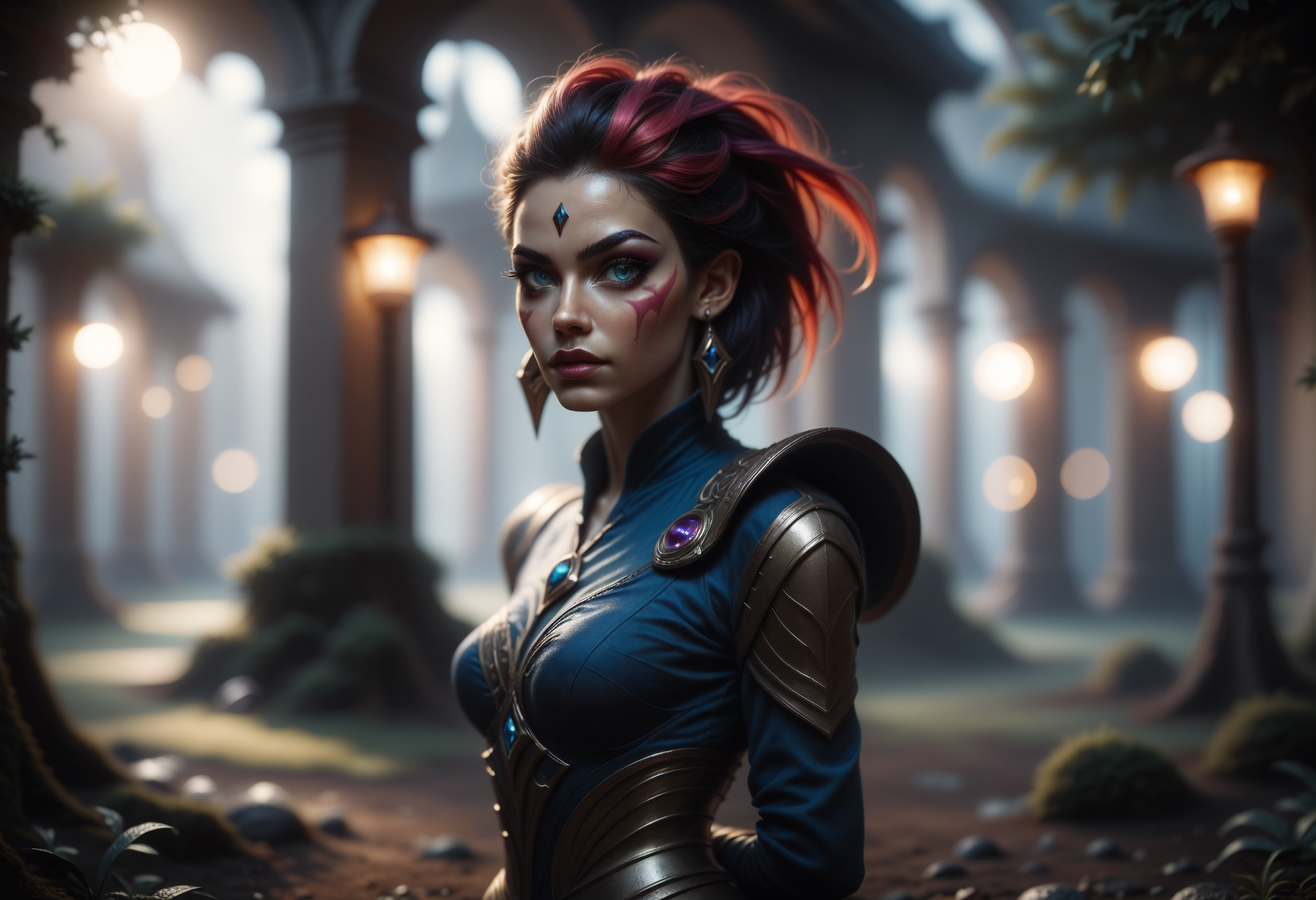 score_9, score_8_up, score_7_up, Fiora from League of Legends, looking at viewer, arms behind back, alien planet, outdoors, action shot, d4113.safetensors, <lora:test\d4113.safetensors:1.0>