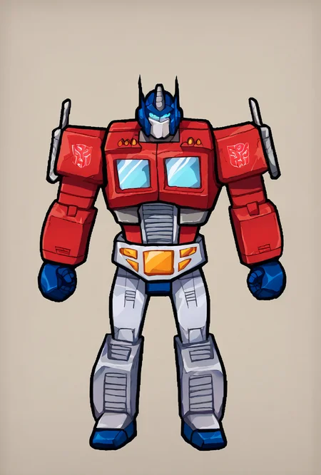 score_9, score_8_up, score_7_up,, good quality ,, character focus, solo, , best quality <lora:optimus-10:1> optimus, solo, simple style, <lora:Terminalmontage Style V2:0.7> terminalmontage