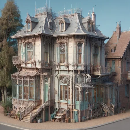 a house, ste4mpunk<lora:ste4mpunk:1.2>