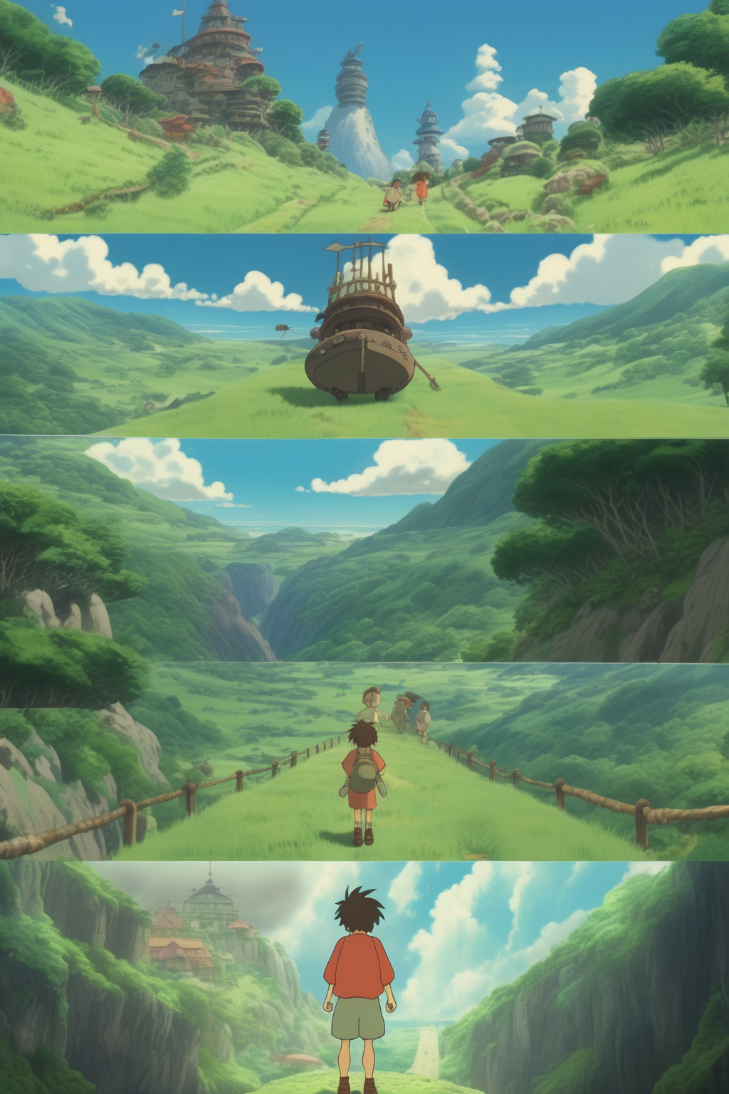 <lora:Studio Ghibli Style:1>Studio Ghibli Style - studio Ghibli adventure panoramic cinematic full shot full body
