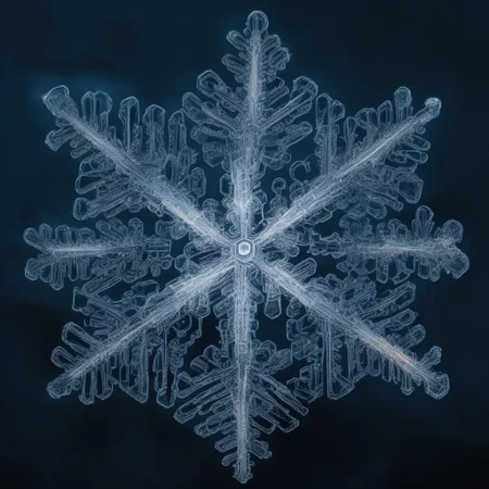 ultrasound detailed sonogram comprised of detailed vertical cascading streams of glowing snowflake of glowing cascading snowflake, forming shape of human embryo of binary machine-code