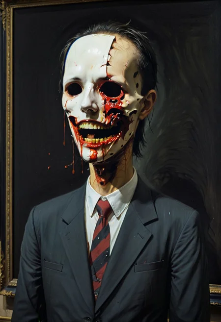 My head is slicing into enigmatic sections with perfect teeth, and my primary symptom is that I have no face, but I must see, internationally recognized oil painting by the master, sold at auction for 23 million USD. Expressive powerfully pained expression intermingled with notes of confusion.