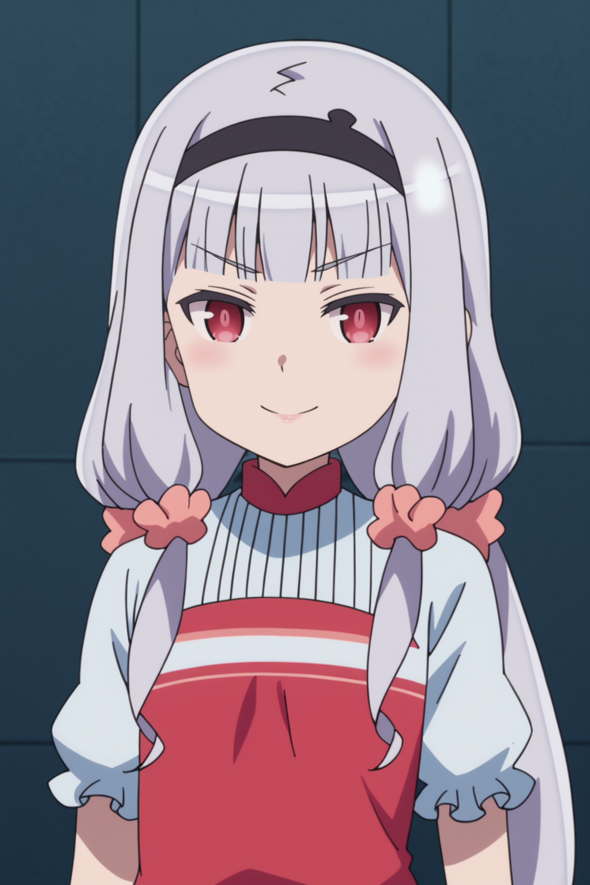 score_9, score_8_up, score_7_up, source anime, prefect lighting, very aesthetic, BREAK, anime coloring, anime screencap,
<lora:hoshimiya_kate_v1-pdv6:0.9>, 1girl, hoshimiya kate, sekai seifuku: bouryaku no zvezda, red eyes, grey hair,
kateout, scrunchie, capri pants, hairband, blouse,
BREAK, looking at viewer,  light smile, 
BREAK, upper body,