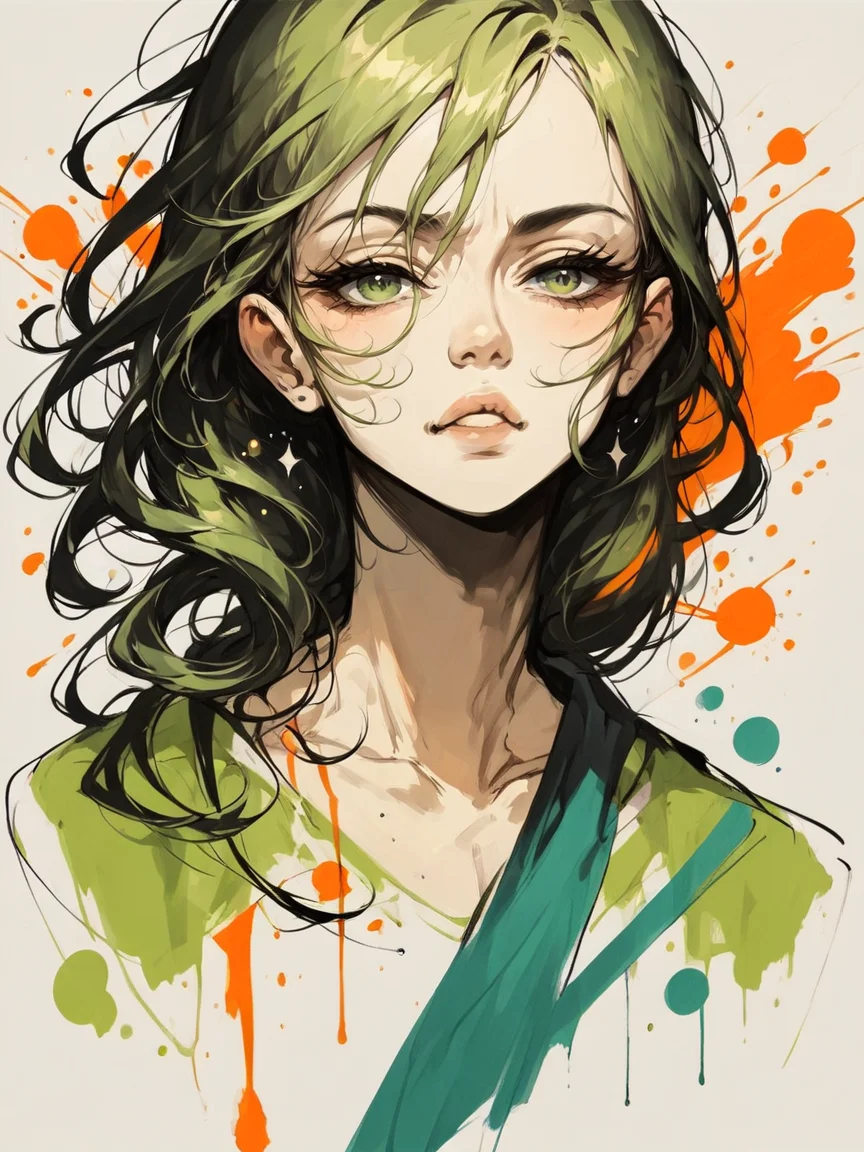 <lora:c0l0urspl4shXLP2:0.7> c0l0urspl4sh, 1girl, long hair, colour splash, green, score_9. score_8_up, score_7_up, score_6_up, score_5_up, score_4_up,