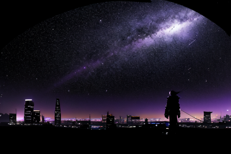 highly insanely detailed, masterpiece, top quality, best quality, highres, 4k, 8k, RAW photo, (very aesthetic, beautiful and aesthetic),  
tsutomu nihei,nihei_tsutomu,blame!,blame gakuen!,abara,TNstyle,sidonia_no_kishi,(tower,deep horizon,mausoleum,tunnel),wire,clouds,walkway,fence,ventilation fan,ventilation shaft,buildings,machinery,lantern,concrete walls,metal walls,dome,cables,tubes,industrial pipes,light particles,star \(sky\),starry sky,cyberpunk,no human,decrepit,blm,vast scenery,perspective,empty,dystopia,destroyed,open space,science fiction, 
<lora:ABARA:0.7>, 
(1girl:1.3), 
solo focus, 
(pure purple background,transparent background:1.2),âââ