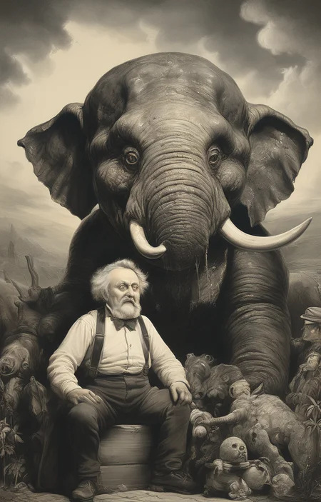 masterpiece,best quality,<lora:tbh274-sdxl:0.9>,illustration,style of Thomas Nast portrait of noble man