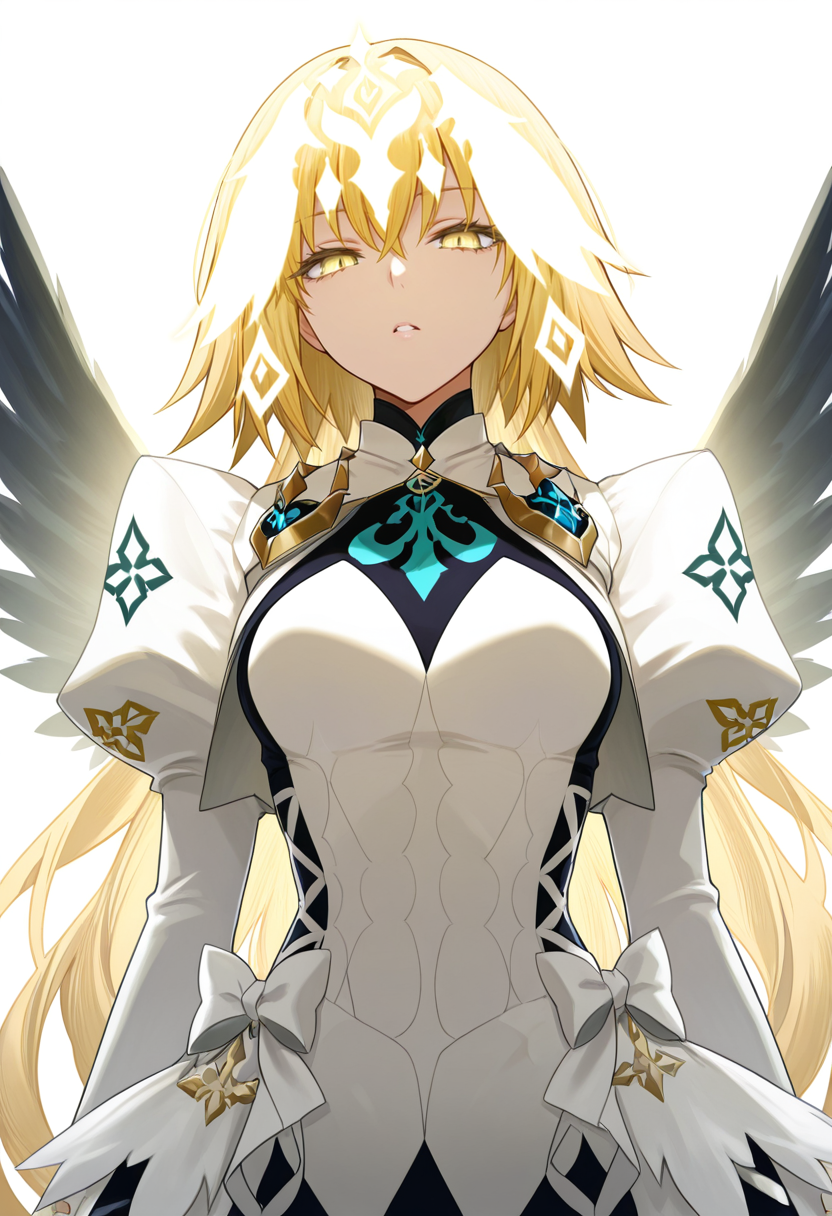 <lora:Metatron_Jeanne:1> metatronjeanne, 1girl, long hair, very long hair, blonde hair, yellow eyes,, masterpiece,best quality,amazing quality,