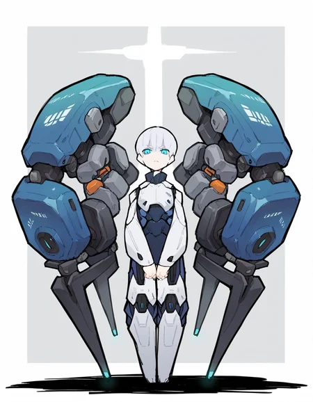 score_9, score_8_up, score_7_up, score_6_up, score_5_up, score_4_up, source_anime, BREAK <lora:Eiken3kyuboy_Artist_Style_ponyXL-000018:1> solo, android male,pale_skin, short_hair, white_hair,blue_eyes, standing, glowing_eye, incubation vat, steam, cables in the _background