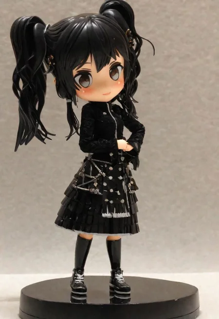 masterpiece, photograph,realistic lighting, absurd quality,realism best quality, , PEPopFigure, funko pop, round plastic base, happy, <lora:Kaori_Kadowaki:1.2> black hair,EmmaBinnya