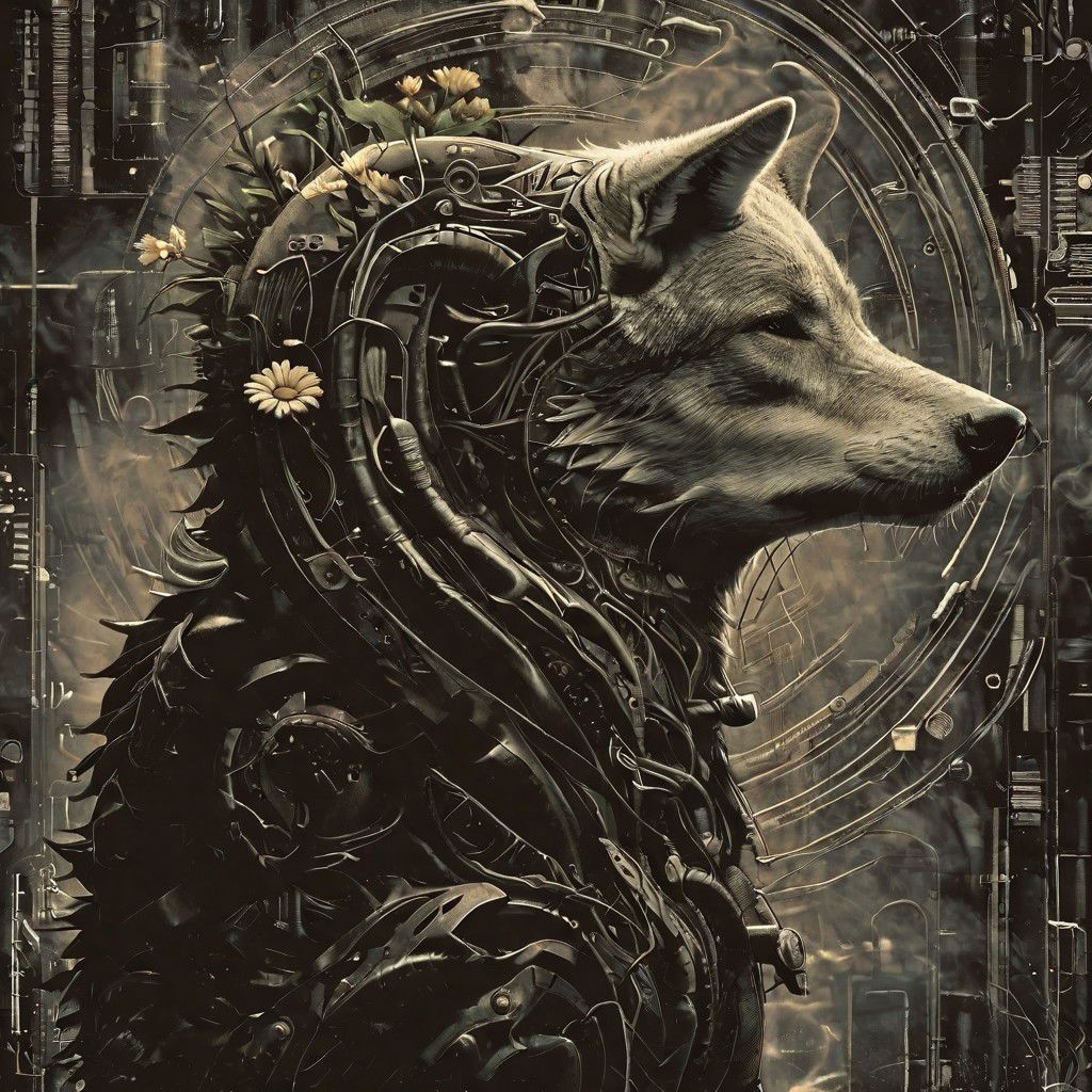 wolf's rain, brown, happy, smile,  detailed, atmospheric, illusion, the flower that dances in the wind, next time in paradise, serene,  <lora:Dark_Anime:0.2> <lora:- SDXL - letitflrsh_let_it_flourish_V1.0:0.4> <lora:The_Dark_Side_Of_The_Future:0.4>