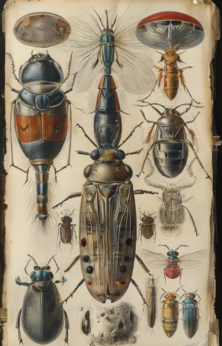 masterpiece,best quality,<lora:tbh248-sdxl:0.8>,illustration,style of Micrographia,cell:1.5,Microscopic compound eye,