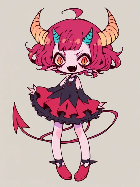 <lora:s4kur4sXLP:0.9> s4kur4s, solo, 1girl, horns, demon tail, curvyscore_9, score_8_up, score_7_up, score_6_up,