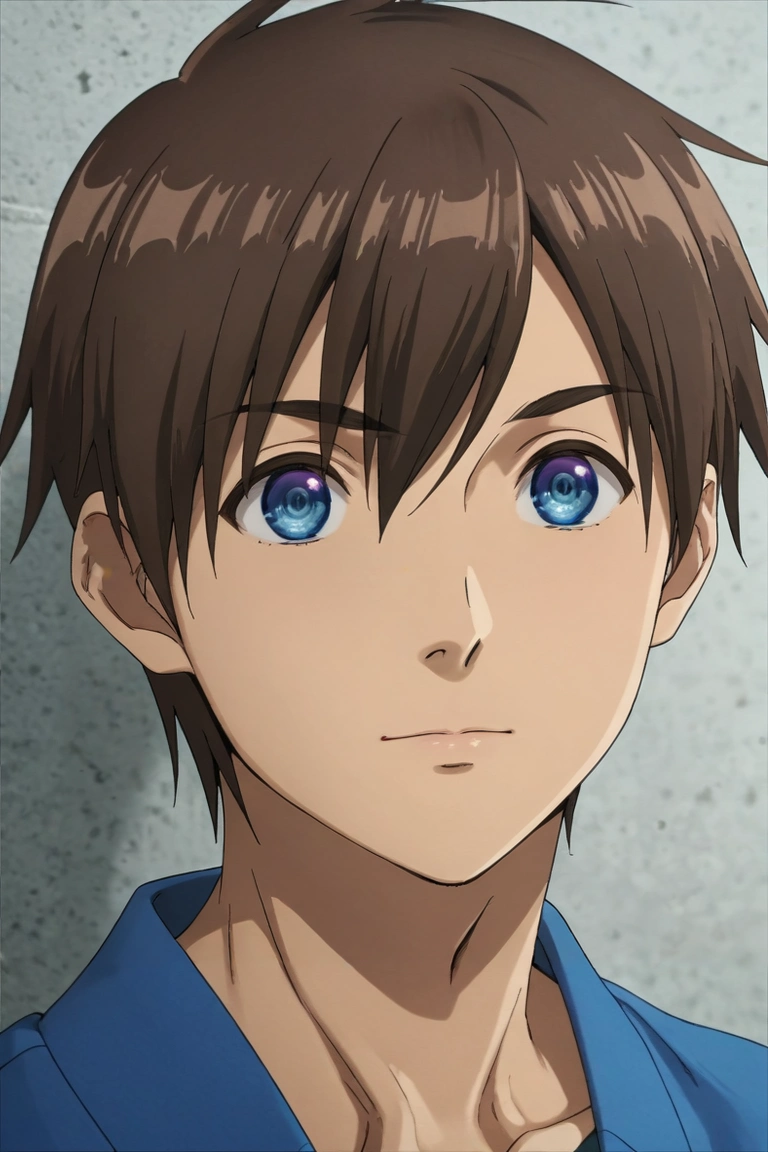 score_9, score_8_up, score_7_up, source_anime, rating_safe, intricate details, semi-realistic, looking at viewer, , 1boy, solo, male focus, <lora:kyouya_hashiba_pony:1>, kyouya_hashiba, brown hair, blue eyes, short hair, bangs, hair between eyes, , , <lora:sdxl_lightning_8step_lora:1>