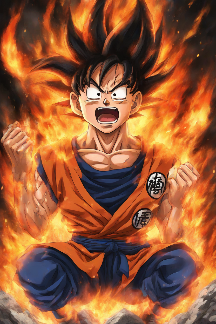 <lora:PE_SonGoku:0.8>  PESonGoku, Anime,
Sitting on Toilet, in extreme pain , on fire, flames and fire, screaming