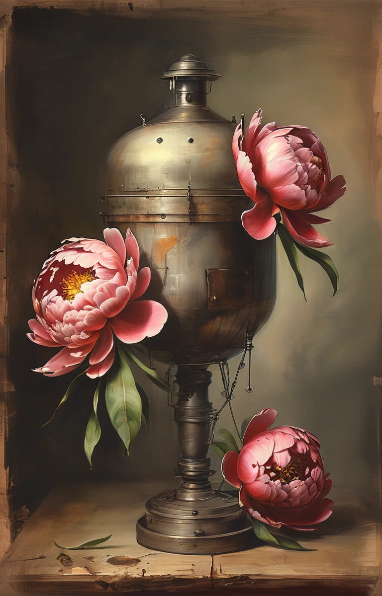 masterpiece,best quality,<lora:tbh249-sdxl:0.9>,illustration, decaying peonies
