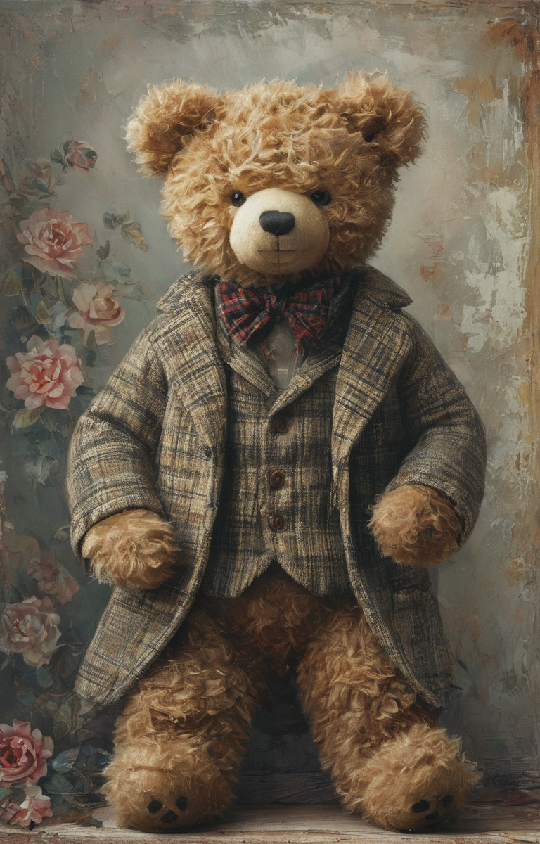 masterpiece,best quality,<lora:tbh37-sdxl:0.9>,illustration,teddy bear, portrait of noble man