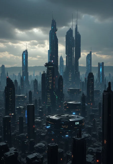 alien landscape, skyline . extraterrestrial, cosmic, otherworldly, mysterious, sci-fi, spaceships. interstellar war, highly detailed. painted world. Cyberpunk alien city merge