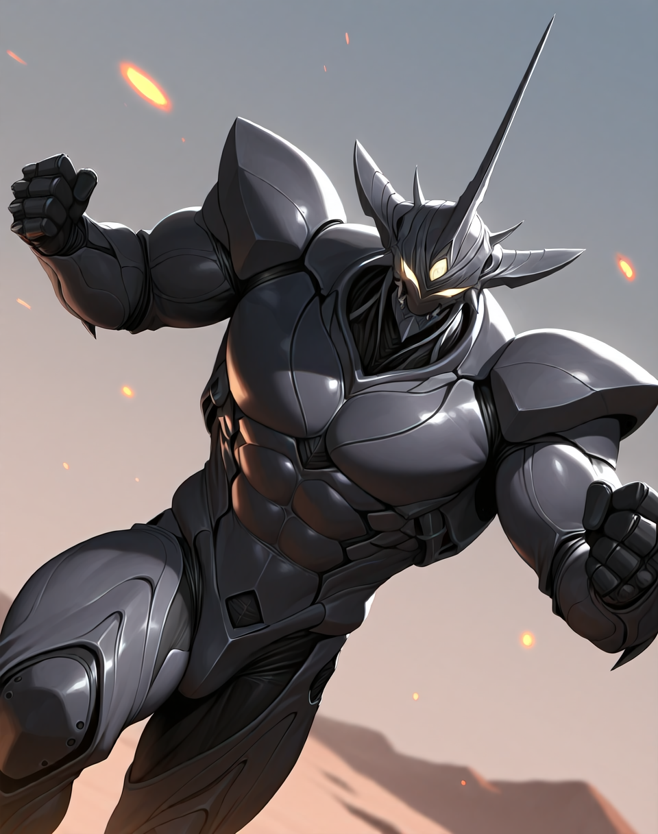 perfect depth of field shot, masterpiece, beautiful, sharp focus, crisp details,
<lora:Apton_(Guyver)_(Illustrious)_(AD):1> Apton, Guyver, bioboosted armor, 
exterior, science fiction, high science fiction, action anime style background,
dynamic action, dynamic perspective, dutch angle, bent knee, cowboy shot,
male focus, perfect proportions, abs, impressive physique, gradient style anime coloring, strong, ((colored body, fighting scene, solo, ):1.5), hyper muscular,
EZRealPONYXL, zPDXL, Smooth Quality, lazynsfw,