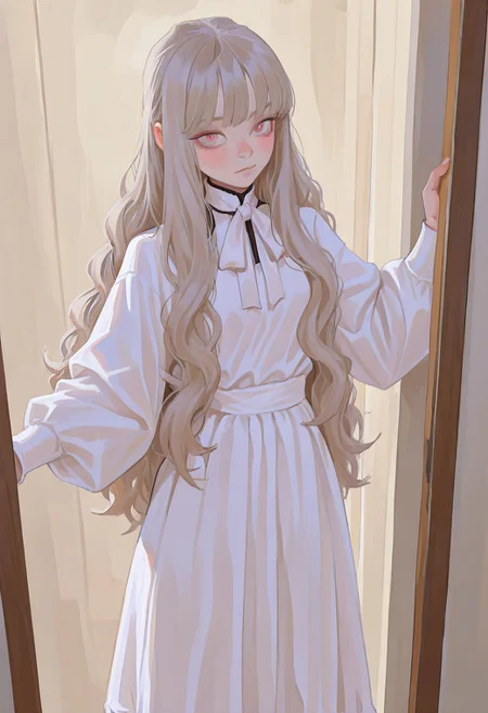 best quality, masterpiece, very awa, absurdres,   <lora:nhl-001:0.4>, nhl-001,<lora:96YOTTEA-WAI:0.4>, <lora:InCaseIL:0.6>, western cartoon, <lora:torikun_illust:0.6>, <lora:MoriiMee_Gothic_Niji_Style_Illustrious_r1:0.5>, <lora:FKEY:0.3>
a girl, white gold wavy long hair, thick hair,