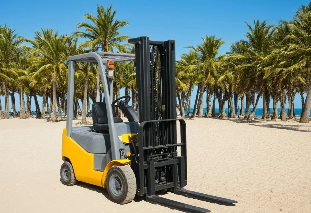 score_9, score_8_up, score_7_up, score_6_up, score_5_up, highres, absurdres, high_quality, high_definition,
driving, forklift,
{{background: outdoors, beach, sand, palm_tree, water, ocean, detailed_background, clean_background, natural_lighting, sharp_focus, smooth_gradients,}},
zPDXL2, nsfwEMPXL, Hand, detailed, perfect, perfection, hands, hand,