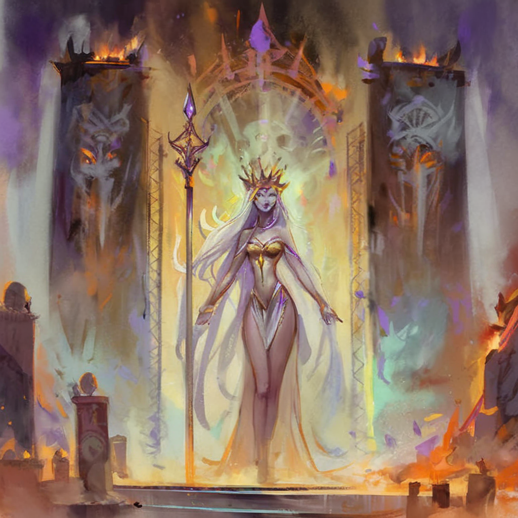 drawix16 Goddess Lilitch at the gates of the underworld kingdom<lora:drawix16:1>