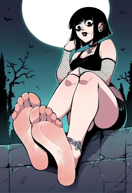 score_9, score_8_up, score_7_up, score_6_up, score_5_up, score_4_up,source_anime, 2d anime, shoggoth, shoggoth woman, shoggoth slut, sexy shoggoth, motion, erotic, porn, horror, dead eyes,, stone ritual site, night, full moon, sitting, showing feet, perfect feet, perfect soles,